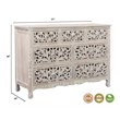 Taran Designs Monte 7-drawer Floral Carved Solid Wood Dresser in White