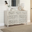 Taran Designs Monte 7-drawer Floral Carved Solid Wood Dresser in White
