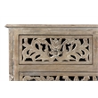 Taran Designs Monte 7-drawer Floral Carved Solid Wood Dresser in Gray