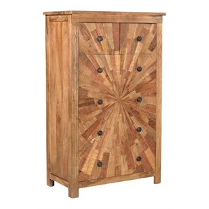 taran designs carla starburst 6-drawer farmhouse wood chest in brown