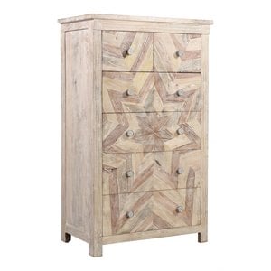 taran designs carla chevron 6-drawer farmhouse wood chest in natural