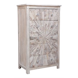 taran designs carla starburst 6-drawer farmhouse wood chest in natural