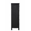 Taran Designs Monte 6-drawer Floral Carved Solid Wood Chest in Black