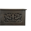 Taran Designs Monte 6-drawer Floral Carved Solid Wood Chest in Black