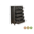 Taran Designs Monte 6-drawer Floral Carved Solid Wood Chest in Black