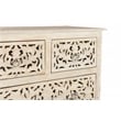 Taran Designs Monte 6-drawer Floral Carved Solid Wood Chest in White