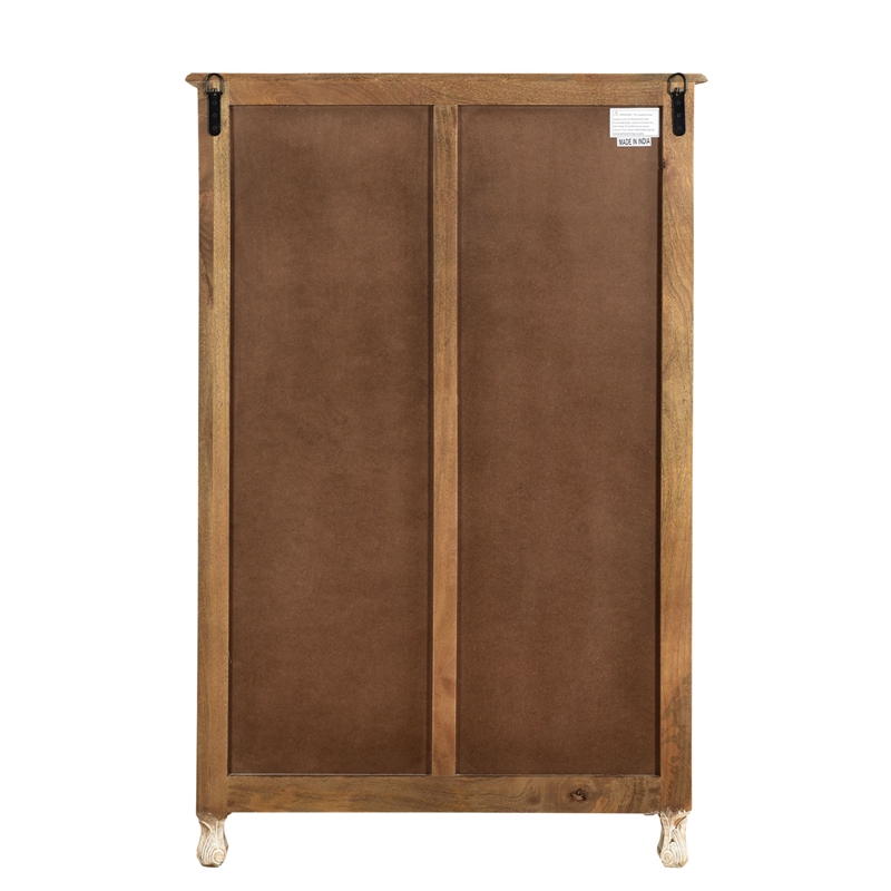 Taran Designs Monte 6-drawer Floral Carved Solid Wood Chest in White