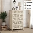 Taran Designs Monte 6-drawer Floral Carved Solid Wood Chest in White
