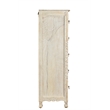 Taran Designs Monte 6-drawer Floral Carved Solid Wood Chest in White