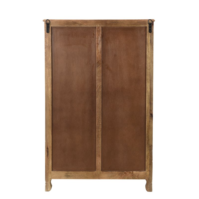 Taran Designs Monte 6-drawer Floral Carved Solid Wood Chest in Gray