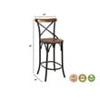 Taran Designs Preston Solid Wood Bar Stools (Set of 2) in Brown/Black