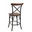 Taran Designs Preston Solid Wood Counter Stools (Set of 2) in Brown/Black