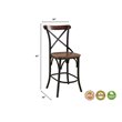Taran Designs Preston Solid Wood Counter Stools (Set of 2) in Brown/Black