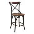 Taran Designs Preston Solid Wood Counter Stools (Set of 2) in Brown/Black