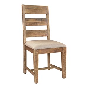 taran designs harper upholstered solid wood dining chairs (set of 2) in brown
