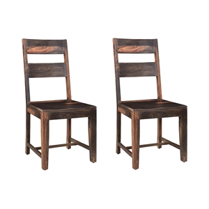 Taran Designs Harper Solid Wood Dining Chairs (Set of 2) in Dark Brown