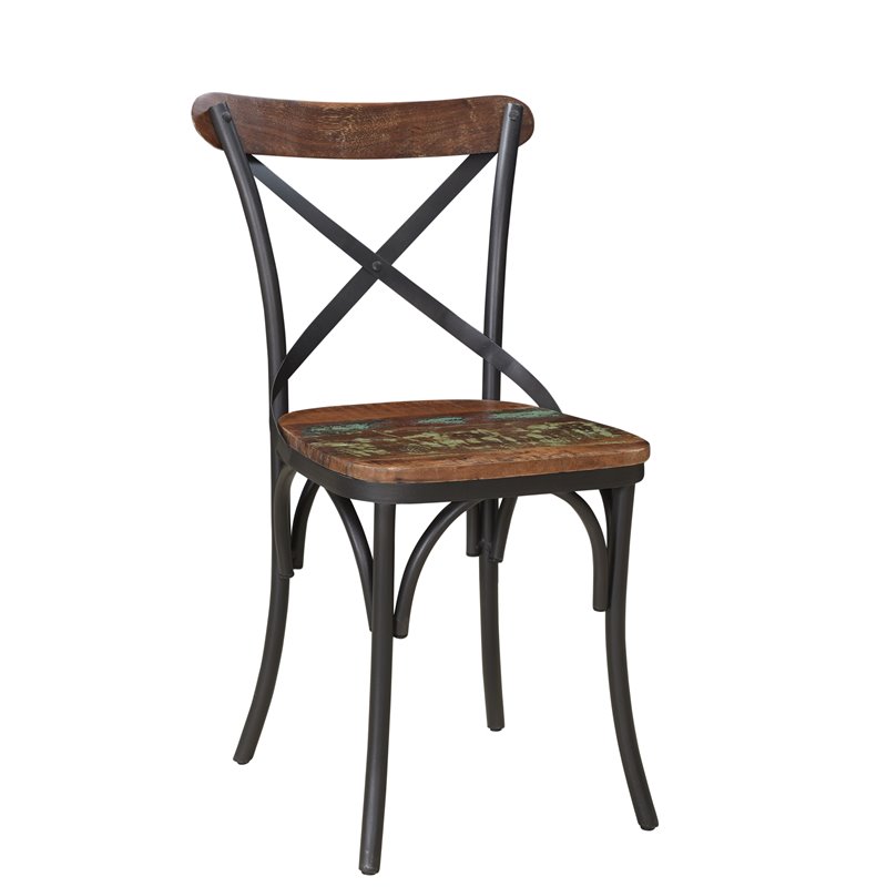 Taran Designs Preston Solid Wood Dining Chairs (Set of 2) in Brown/Black
