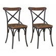Taran Designs Preston Solid Wood Dining Chairs (Set of 2) in Brown/Black