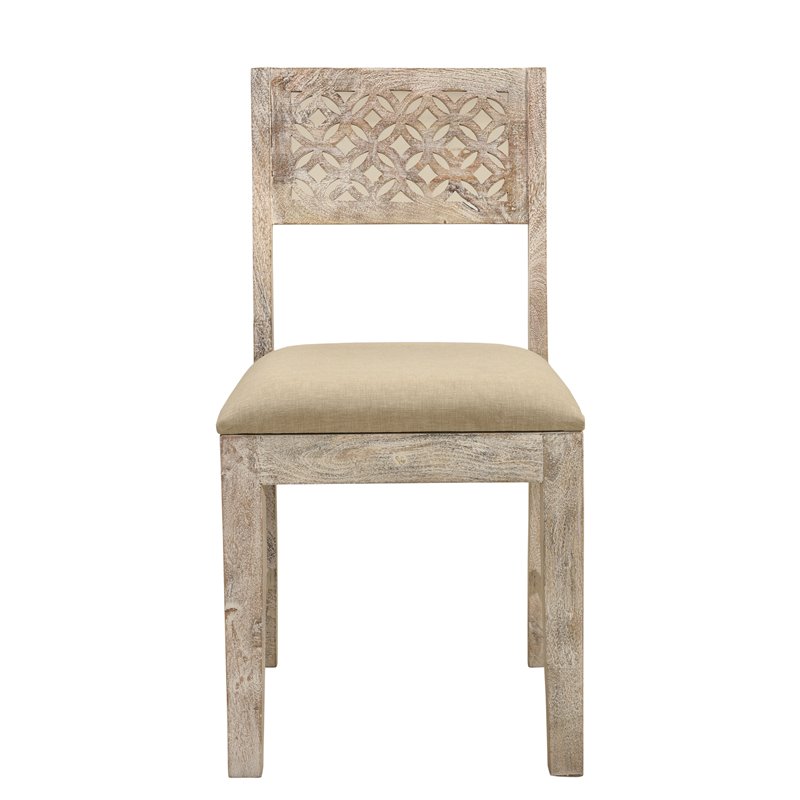 Taran Designs Quincy Solid Wood Dining Chairs (Set of 2) in White