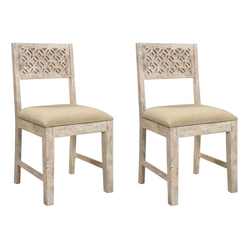 Taran Designs Quincy Solid Wood Dining Chairs (Set of 2) in White