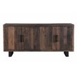 Taran Designs Cedric 4-door Solid Wood Sideboard in Dark Brown/Black