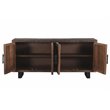 Taran Designs Cedric 4-door Solid Wood Sideboard in Dark Brown/Black