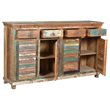 Taran Designs Hayden 4-drawer 4-door Solid Wood Sideboard in Brown Multicolor