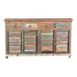Taran Designs Hayden 4-drawer 4-door Solid Wood Sideboard in Brown Multicolor
