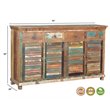 Taran Designs Hayden 4-drawer 4-door Solid Wood Sideboard in Brown Multicolor