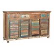 Taran Designs Hayden 4-drawer 4-door Solid Wood Sideboard in Brown Multicolor