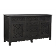Taran Designs Monte 6-drawer 2-door Carved Solid Wood Sideboard in Black