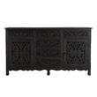 Taran Designs Monte 6-drawer 2-door Carved Solid Wood Sideboard in Black