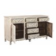 Taran Designs Monte 6-drawer 2-door Carved Solid Wood Sideboard in White