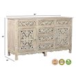 Taran Designs Monte 6-drawer 2-door Carved Solid Wood Sideboard in White