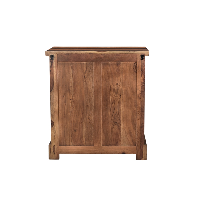Taran Designs Darcy 3-drawer Live Edge Solid Wood Nightstand in Dark Brown