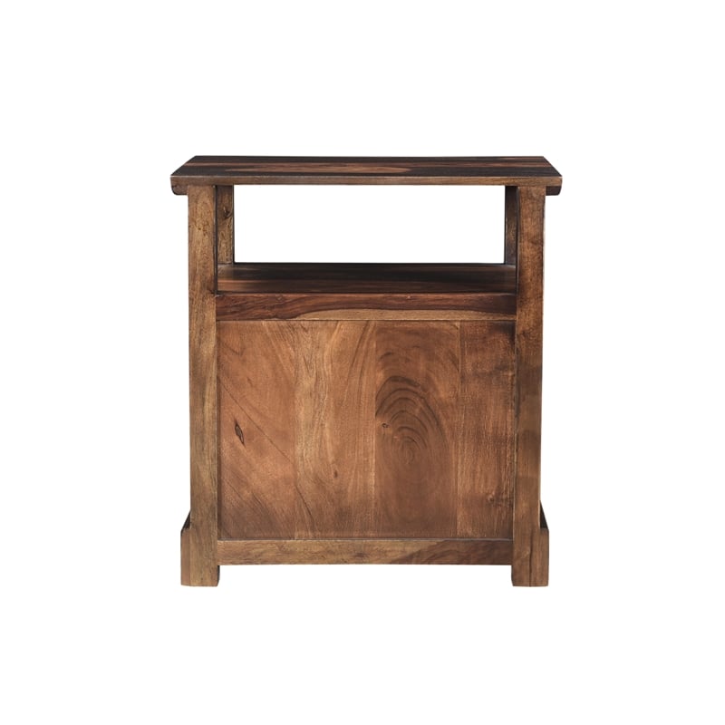 Taran Designs Darcy 2-drawer Live Edge Solid Wood Nightstand in Dark Brown