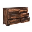 Taran Designs Darcy 6-drawer Live Edge Solid Wood Dresser in Dark Brown