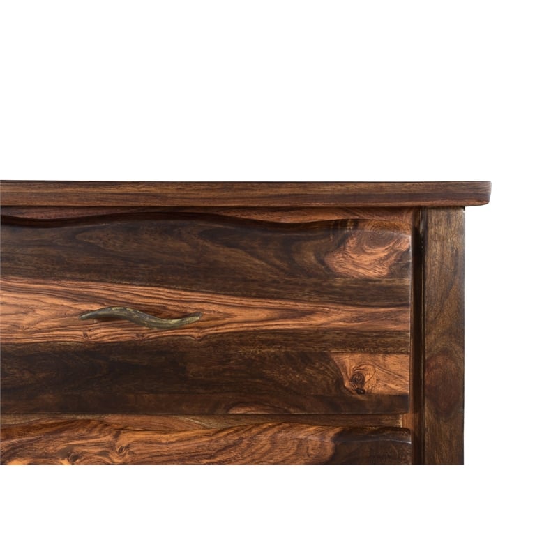 Taran Designs Darcy 6-drawer Live Edge Solid Wood Dresser in Dark Brown