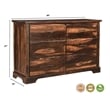 Taran Designs Darcy 6-drawer Live Edge Solid Wood Dresser in Dark Brown