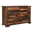Taran Designs Darcy 6-drawer Live Edge Solid Wood Dresser in Dark Brown