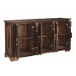 Taran Designs Darcy 6-door Live Edge Solid Wood Sideboard in Dark Brown