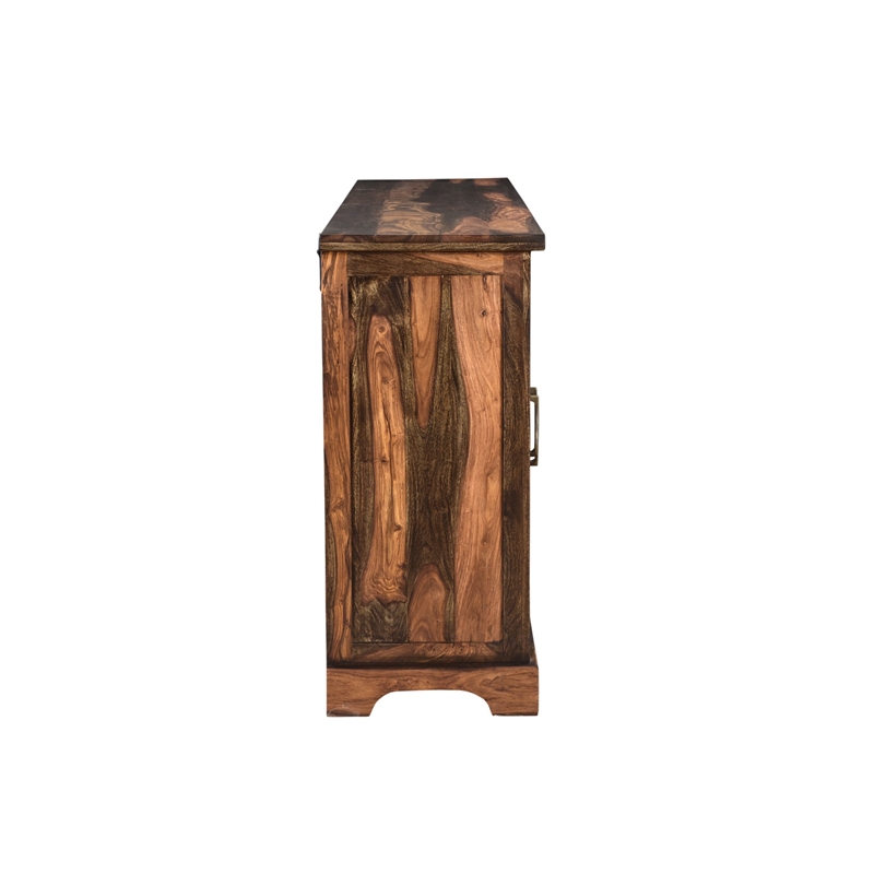 Taran Designs Darcy 6-door Live Edge Solid Wood Sideboard in Dark Brown