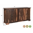 Taran Designs Darcy 6-door Live Edge Solid Wood Sideboard in Dark Brown