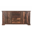 Taran Designs Darcy 3-drawer 4-door Live Edge Solid Wood Sideboard in Dark Brown