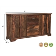 Taran Designs Darcy 3-drawer 4-door Live Edge Solid Wood Sideboard in Dark Brown