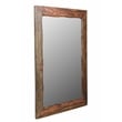 Taran Designs Darcy Live Edge Solid Wood Accent Mirror in Dark Brown