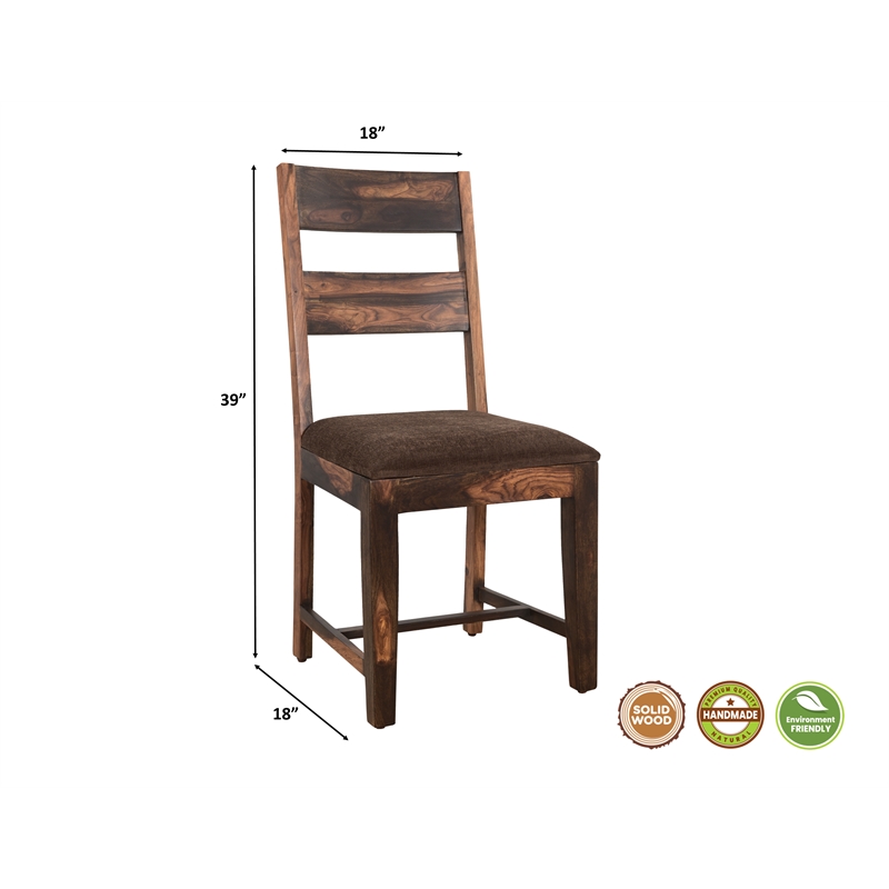 Taran Designs Darcy Solid Wood Dining Chairs (Set of 2) in Dark Brown