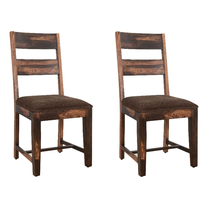 Taran Designs Darcy Solid Wood Dining Chairs (Set of 2) in Dark Brown