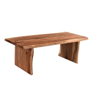 Taran Designs Harper Live Edge Solid Wood Coffee Table in Brown