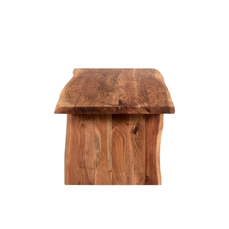 Taran Designs Harper Live Edge Solid Wood Coffee Table in Brown